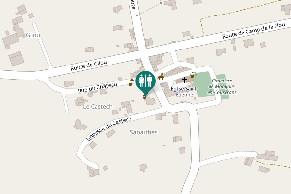 Map showing location of Impasse du Castech Toilet