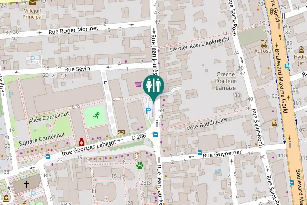 Map showing location of Rue Jean Jaurès 69 Toilet