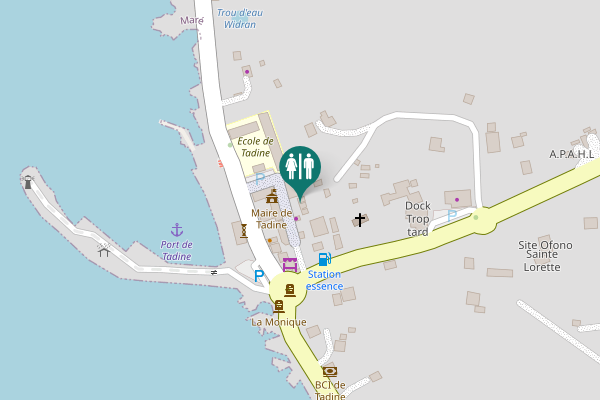 Map showing location of Maré Toilet
