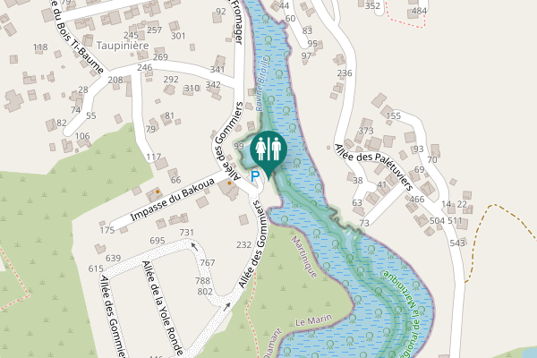 Map showing location of Allée des Gommiers 161 Toilet