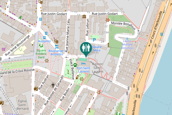 Map showing location of Sanitaire Public de la Montée du Boulevard