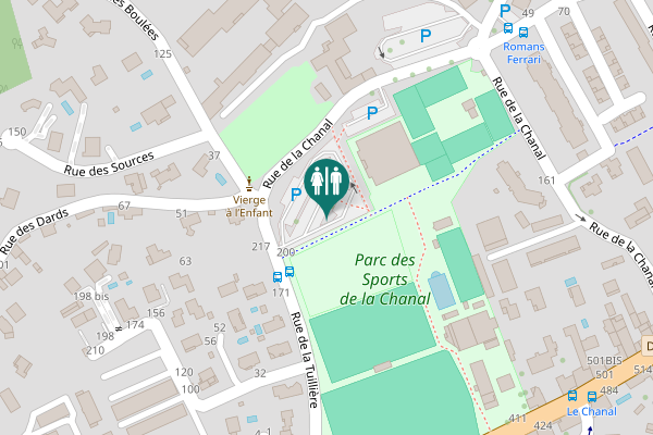 Map showing location of Rue de la Tuillière 200 Toilet