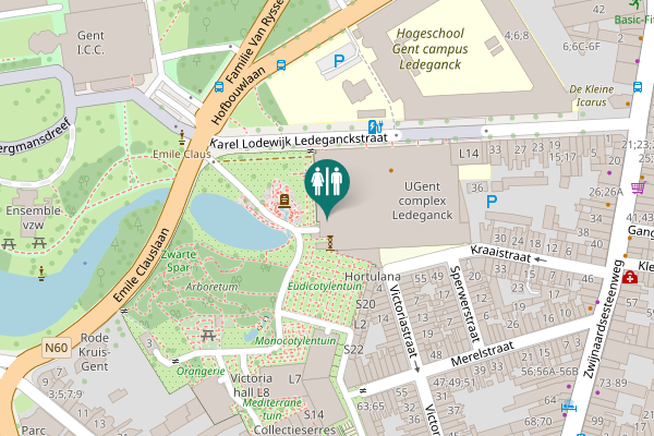 Map showing location of Karel Lodewijk Ledeganckstraat 35 Toilet