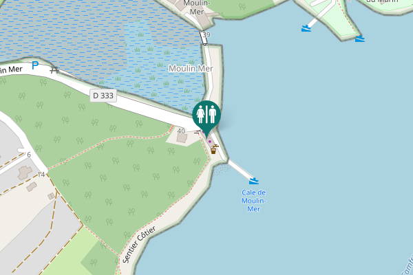 Map showing location of Route du Moulin Mer 42 bis Toilet
