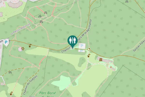 Map showing location of Chemin des Martyrs de la Résistance Toilet