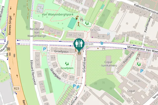 Map showing location of Groefstraat 2 Toilet