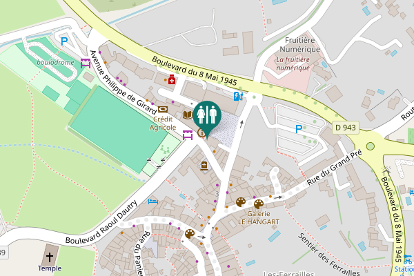 Map showing location of Place Henri Barthelemy Toilet