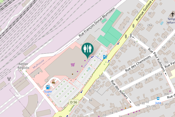 Map showing location of Avenue Gustave Dollfus 12 Toilet