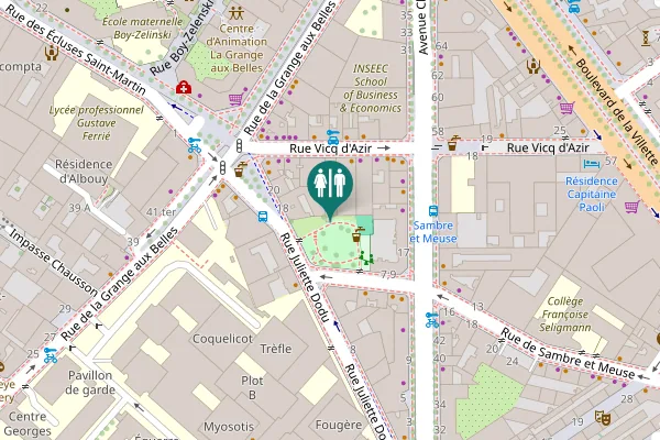Map showing location of Rue de Sambre et Meuse 2 Toilet