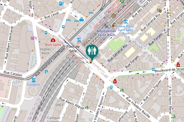 Map showing location of Place de Strasbourg 1 Toilet