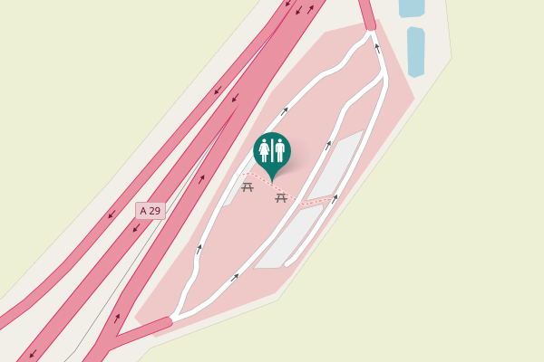 Map showing location of A 29 Toilet