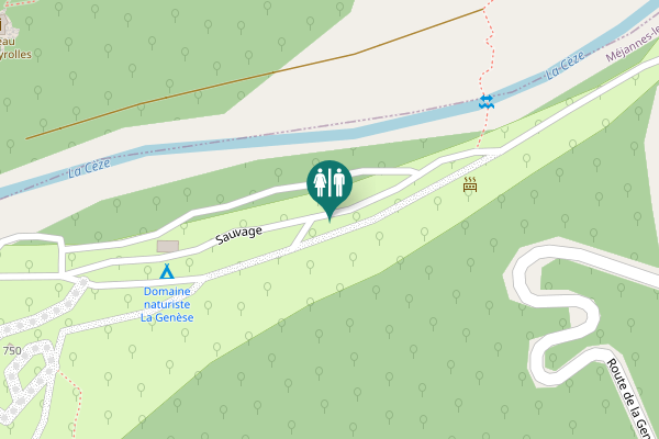 Map showing location of Sauvage Toilet