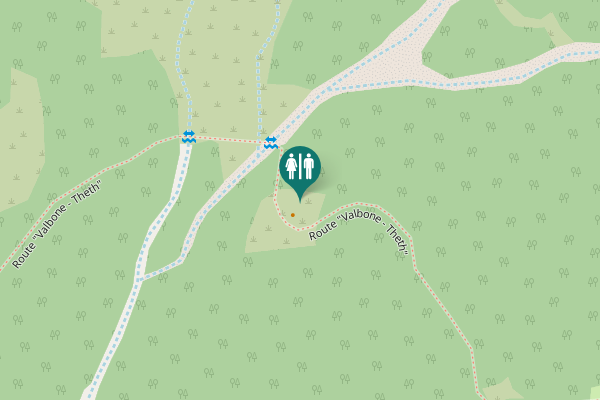 Map showing location of Route "Valbone - Theth" Toilet