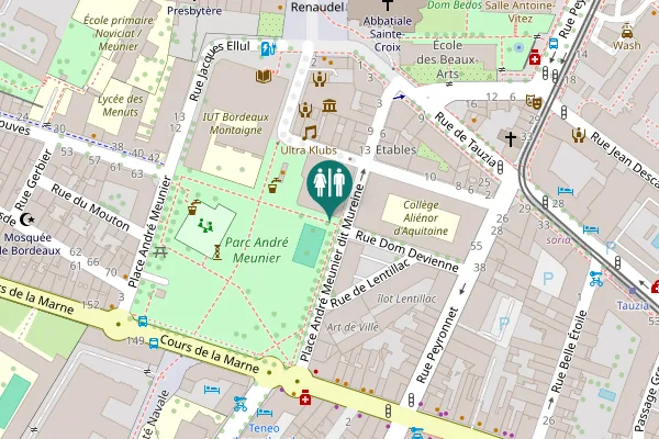 Map showing location of Place André Meunier dit Mureine 32 Toilet