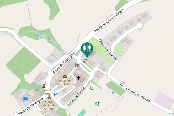 Map showing location of Place des Écoliers Toilet