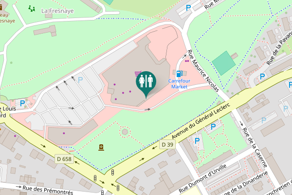Map showing location of Avenue du Général Leclerc Toilet