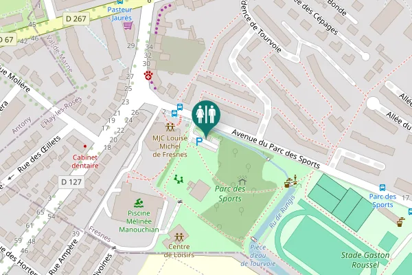Map showing location of Avenue du Parc des Sports 2 Toilet