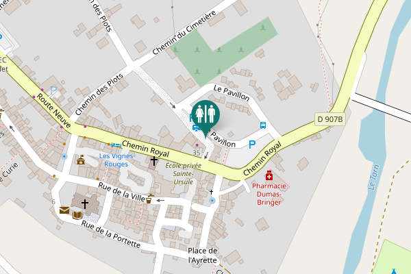 Map showing location of Chemin des Faïsses Toilet