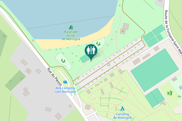 Map showing location of Rue du Plessis Toilet