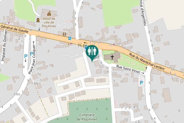 Map showing location of Plouhinec Toilet