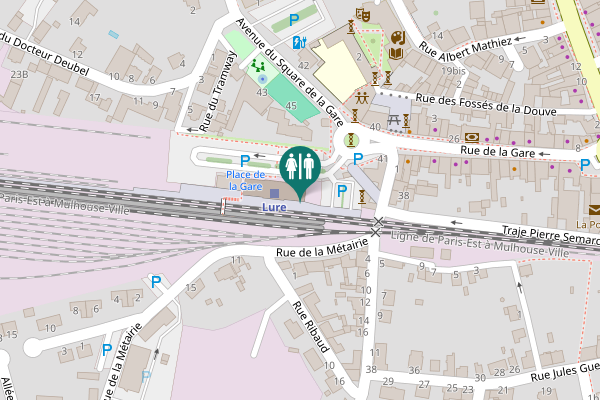 Map showing location of Avenue du Square de la Gare 41Q Toilet