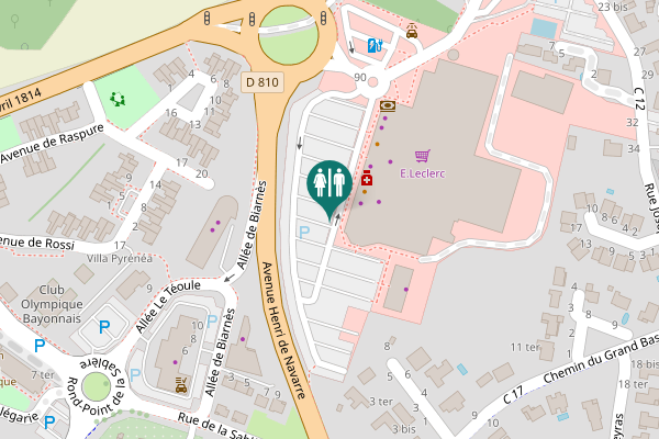 Map showing location of Avenue Henri de Navarre 90 Toilet