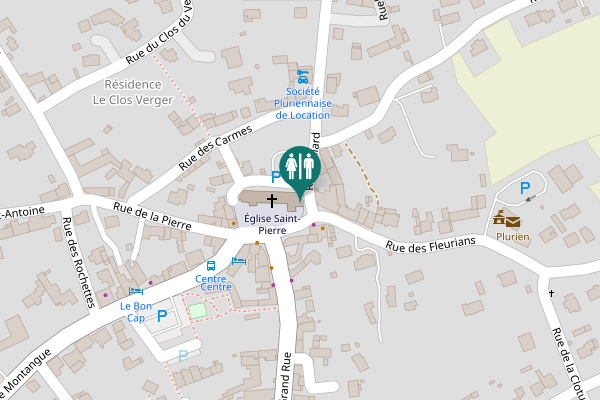 Map showing location of Place de l'Église Toilet