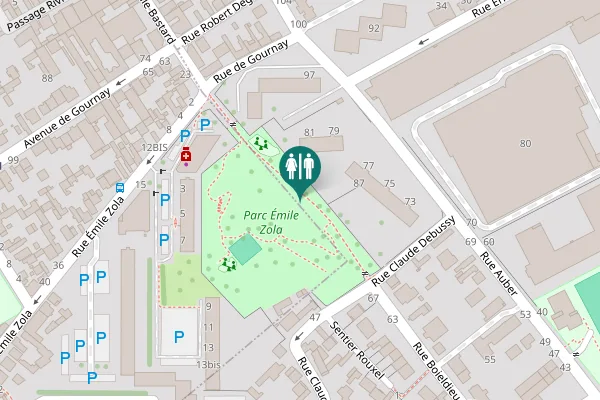 Map showing location of Rue Auber 81 Toilet