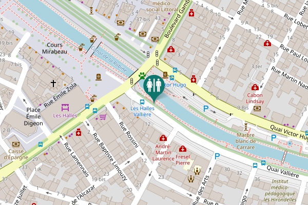Map showing location of Quai Vallière 12 Toilet