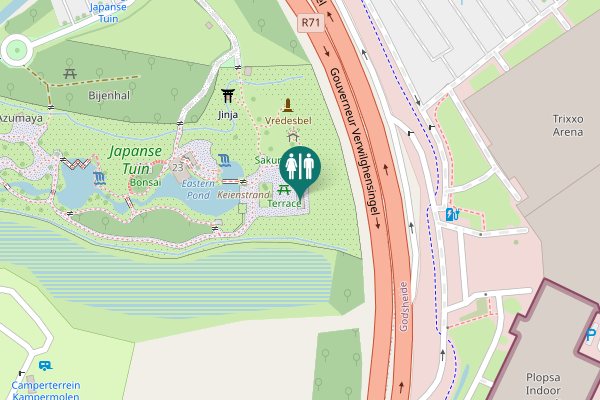 Map showing location of Kiosk & Toilets