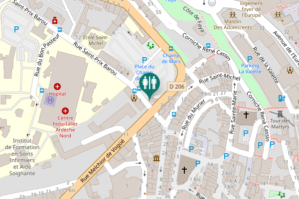 Map showing location of Rue Saint-Prix Barou 3 Toilet