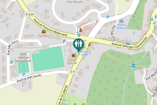 Map showing location of Espace Paul Durand Toilet