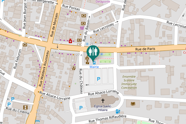 Map showing location of Saint-Hilaire-du-Harcouët Toilet
