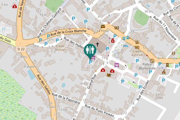 Map showing location of Rue des Halles 10 bis Toilet