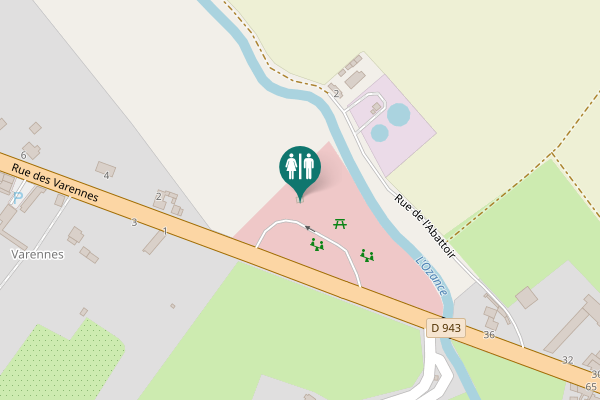 Map showing location of Rue des Varennes Toilet