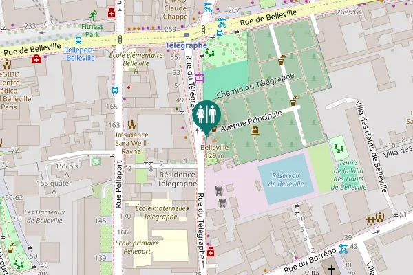 Map showing location of Rue du Télégraphe 40 Toilet
