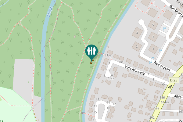 Map showing location of Voie Nouvelle 3 bis Toilet