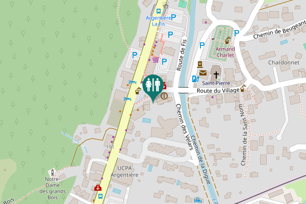 Map showing location of Route du Village 24 Toilet