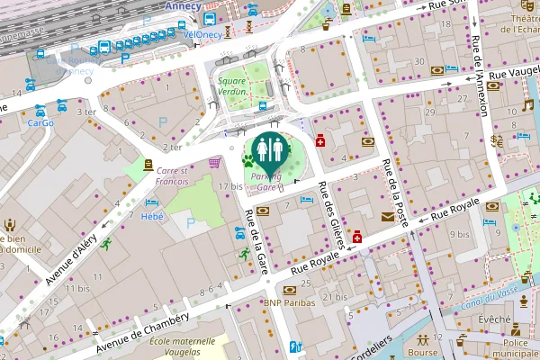 Map showing location of Rue Saint-François de Sales 7 Toilet