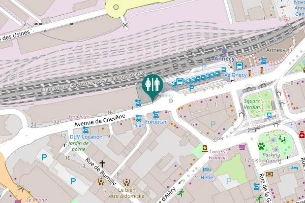 Map showing location of Avenue de Chevêne Toilet