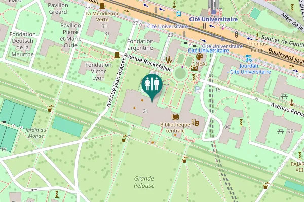 Map showing location of Boulevard Jourdan 21 Toilet