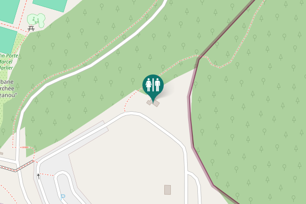 Map showing location of Passerelle Toilet
