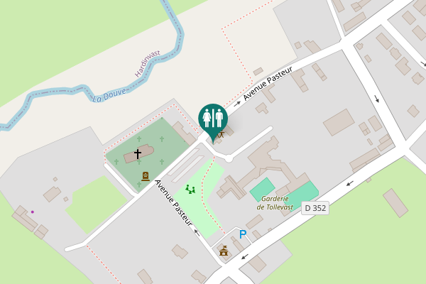 Map showing location of Avenue Pasteur Toilet