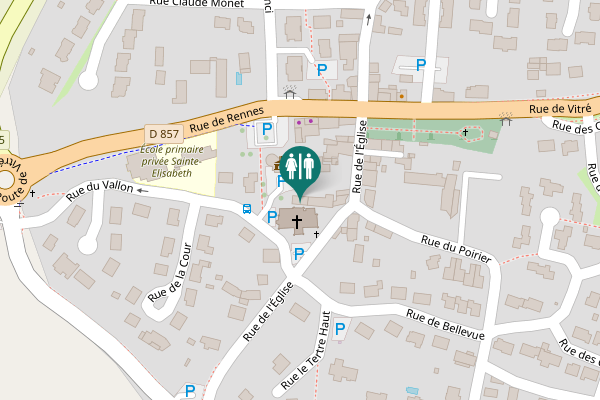 Map showing location of Rue de Rennes 9 Toilet