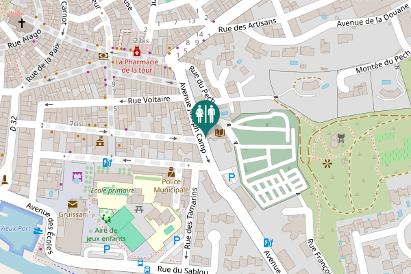 Map showing location of Avenue Joseph Camp Toilet