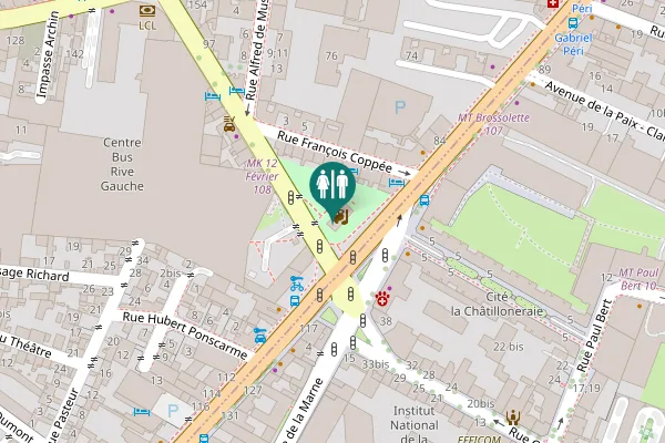 Map showing location of Avenue du 12 Février 1934 Toilet
