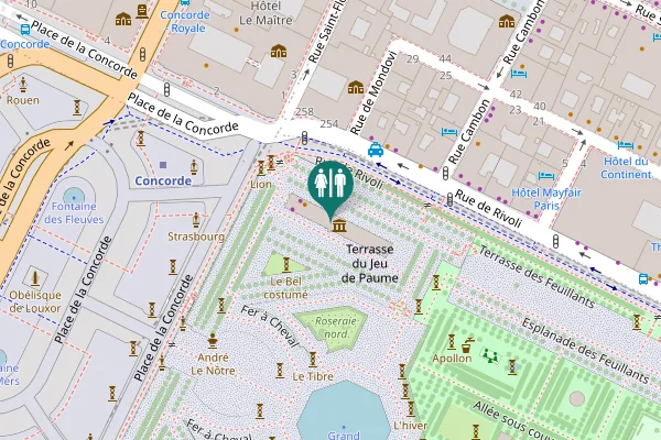 Map showing location of Terrasse du Jeu de Paume Toilet