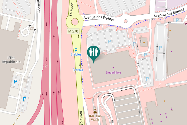 Map showing location of Avenue des Érables 2 Toilet