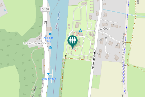 Map showing location of Route du Viaduc 23 Toilet