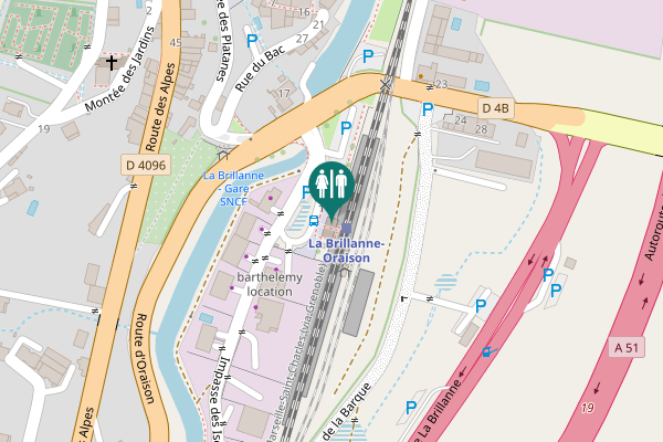 Map showing location of Impasse des Iscles Toilet